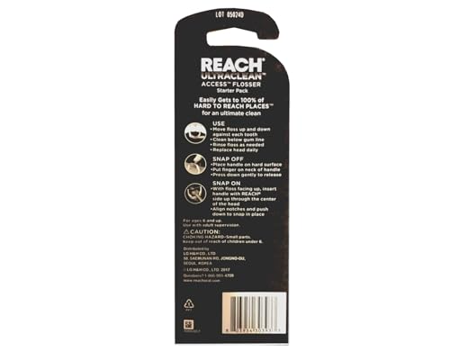 REACH Ultraclean Access Snap-On Flosser with 28 Mint Refill Heads