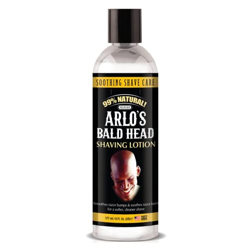 Arlo's Bald Head Shaving Lotion 6 oz - Natural, Irritation-Free Razor Glide