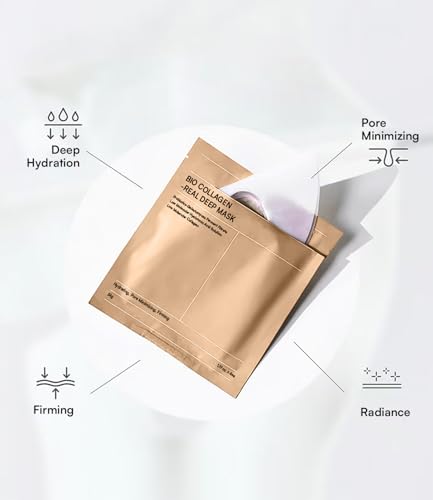 INIA Bio-Collagen Face Mask with Hyaluronic Acid - 4 Pack Deep Hydrating