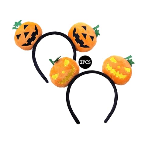 Women's Halloween Mouse Ears Headband with Glitter Pumpkin Design