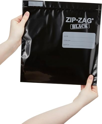 Zip Zag Black Zipper Bags (11" x 11.75") - Resealable & Airtight