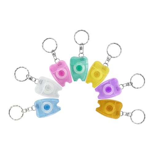 10pcs Teeth Floss Key Chains - Portable Dental Cleaning with Floss Roll
