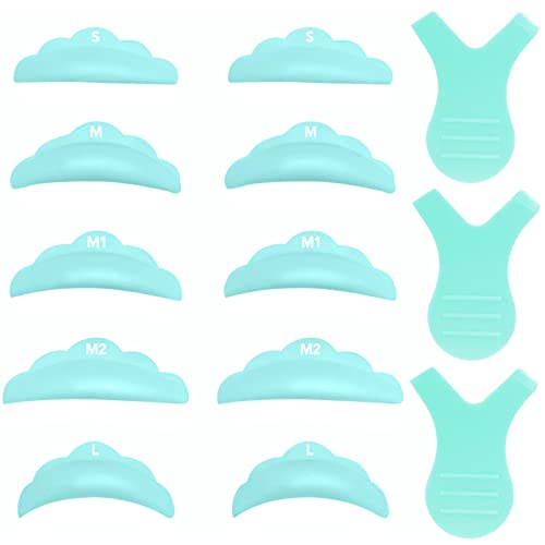 Libeauty Reusable Silicone Lash Lift Pads - 5 Sizes for Eyelash Perm & Curling, Sky Blue, 10 Pcs