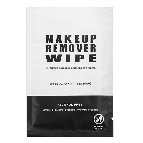 Gisdo Black Makeup Remover Wipes - 100 Individually Wrapped Cloths