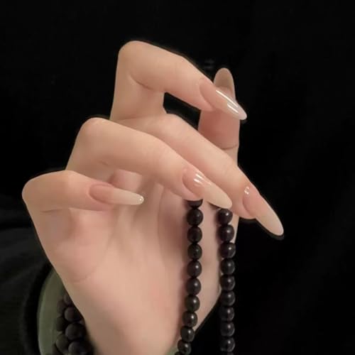 Nude Almond Press-On Nails - Salon Quality, 24 Pc Natural Look & Easy Application