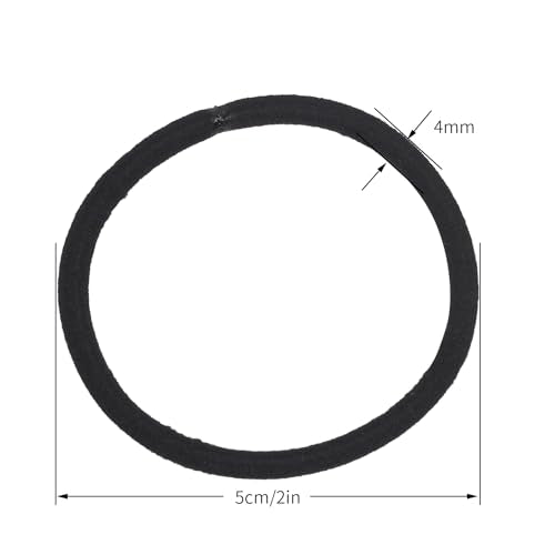 OUKUACC QFQ-114 Black Hair Ties - 120 Pack, 2 Inch Elastic Ponytail Holders, No Damage, Ouchless Hair Elastics for Women & Men