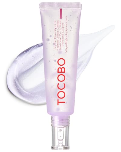 Collagen Brightening Eye Gel Cream - Vegan Under Eye Treatment for Dark Circles & Puffiness - 1oz