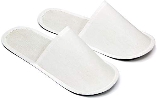 Disposable Hotel Slippers 10 Pairs White Economy Footwear for Airbnb Spa Wedding
