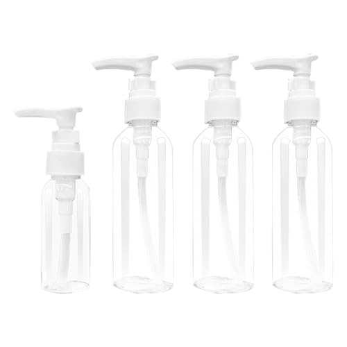 Houseen 4-Pack Travel Bottles Set 100ml & 30ml Refillable Dispensers for Liquids