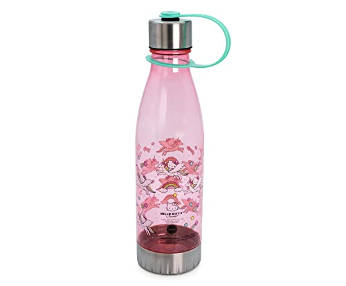 Hello Kitty Unicorn Rainbow Water Bottle with Screw-Top Lid - 20 oz