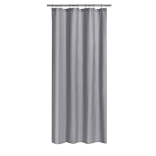 N&Y HOME Gray Fabric Shower Curtain Liner 36x72 Inches - Hotel Quality, Waterproof & Washable