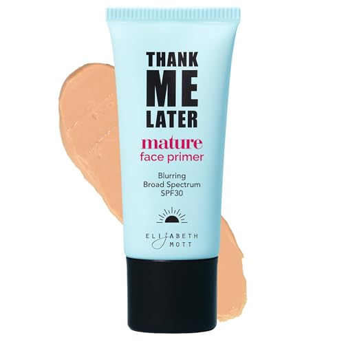 Elizabeth Mott Thank Me Later Blurring Face Primer SPF 30 ? Lightweight, Hydrating Makeup Primer - Smooths Fine Lines & Wrinkles for a Soft-Focus Finish ? Mineral-Based, Cruelty-Free Formula ? 30g