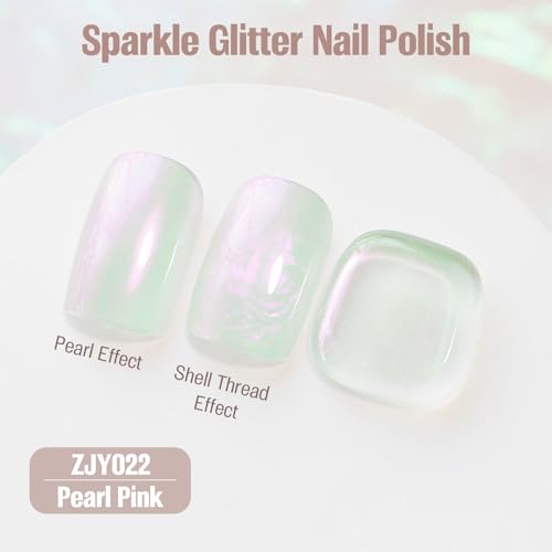 Pearl Pink Iridescent Nail Polish - Quick Dry, Long Lasting 15ml - Vieafenti