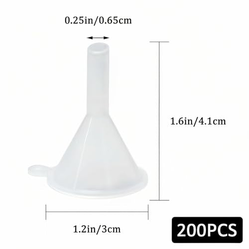 200PCS Mini Clear Plastic Funnels for Kitchen & Crafts - Food Grade