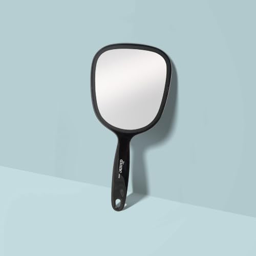 Diane Handheld Mirror with Handle - 1X Magnification, Black, 5x11 Inches