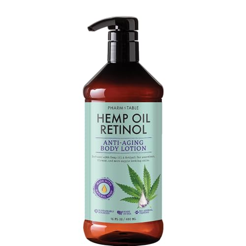 PHARM TO TABLE Hemp Oil Retinol Anti-Aging Body Lotion 480ml / 16.2 Fl Oz