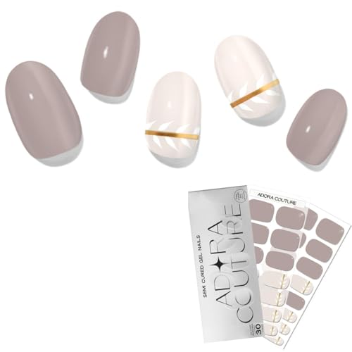 Semi-Cured Gel Nail Strips Kit - 30 UV Gel Nail Wraps with Tools