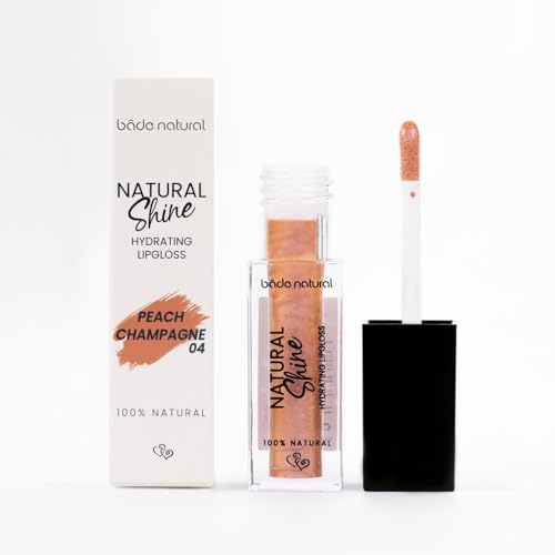Bade Natural Moisturizing Lip Gloss - Peach Champagne, Non-Sticky Shine