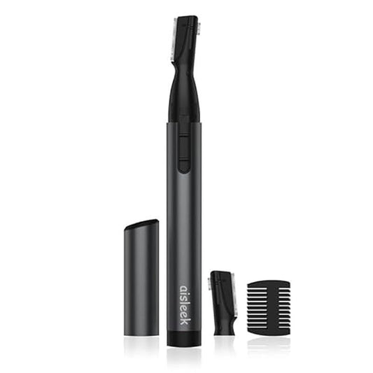 Upgraded Eyebrow Trimmer for Men, Precision Detailer, Battery-Powered Eyebrow Razor with Rinseable Blade, Facial Hair Trimmer with Comb, Compact Pen-Size, Safe Painless Shaver