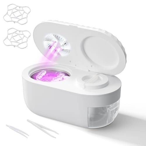 FIRBNO Ultrasonic Denture Cleaner with Auto Drain & Dry for Retainers