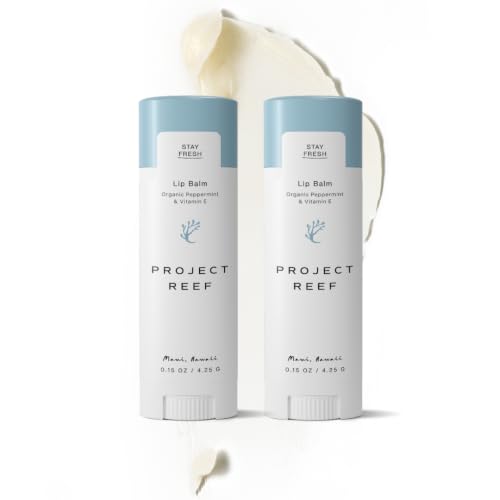 Project Reef Herbal Peppermint Lip Balm 2 Pack - Hydrating Organic Lip Care
