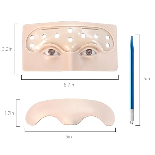 Replaceable Eyebrow Tattoo Practice Face. Permanent Makeup Silicone