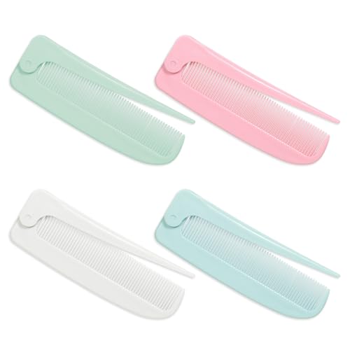 Travel Foldable Hair Parting Combs Set - 4 Pcs for Men & Women