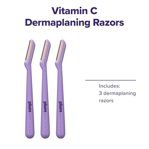 Plum Beauty Vitamin C Dermaplaning Razors - 3 Pack for Smooth Skin