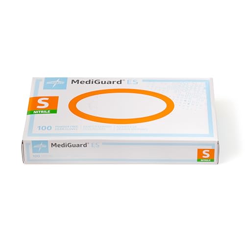 Medline MediGuard ES Powder-Free Nitrile Exam Gloves, Large - Box of 100