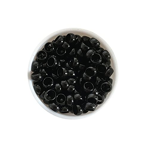 1000pcs 4.0mm Nano Ring Beads for Hair Extensions - Non-Silicone Black