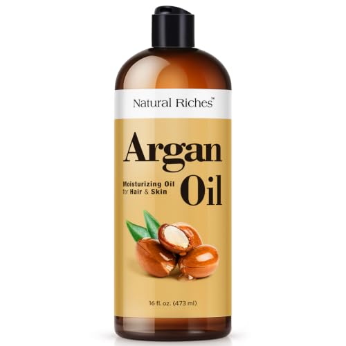 Organic Moroccan Argan Oil 16 Fl Oz for Hair & Skin Moisturizing