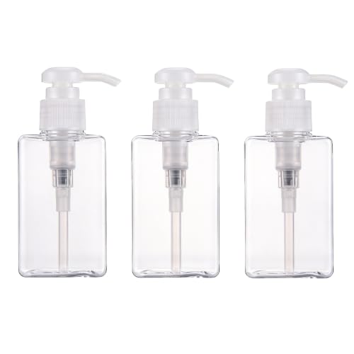 Refillable 100ml Transparent PETG Pump Bottles Set for Shampoo, Shower Gel & Lotion – 3-Pack