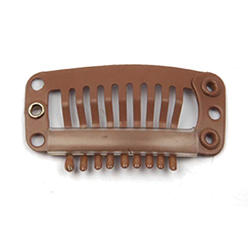 20pcs Light Brown Metal Snap Clips for Hair Extensions & Wigs