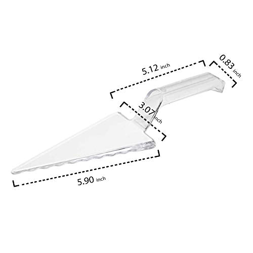 Heavy Duty Plastic Cake Server - Clear Pie Cutter Spatula, 11 inch