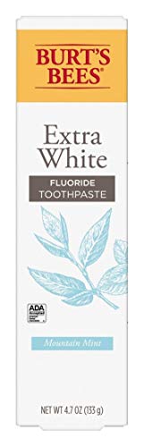 Burt's Bees Extra White Toothpaste, 4.7 oz Mountain Mint (Pack of 2)