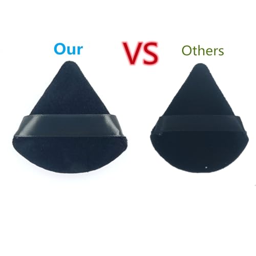 ZHIYE 4-Pack Triangle Reusable Makeup Sponge Puffs for Face, Wet & Dry Use, Black