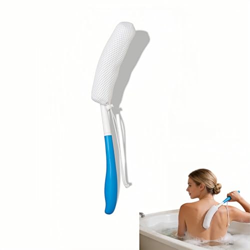 Long Handle Bath Brush for Seniors - 15.35 Inch Exfoliating Scrubber