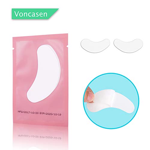 Voncasen 100 Pairs Under Eye Gel Pads for Eyelash Extensions & Skin Care