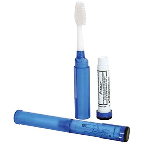Aurelle Travel Toothbrush with Refillable Toothpaste Tube & Case