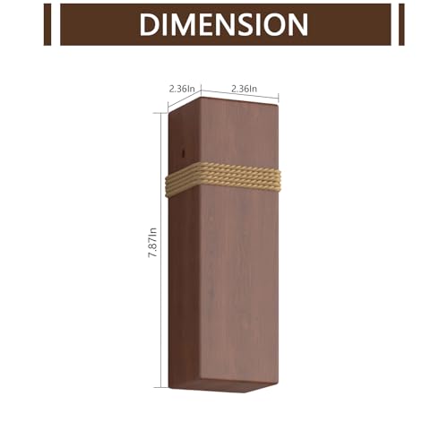 Wall Mount Wooden Vase Set - Modern Rustic Planter for Decor