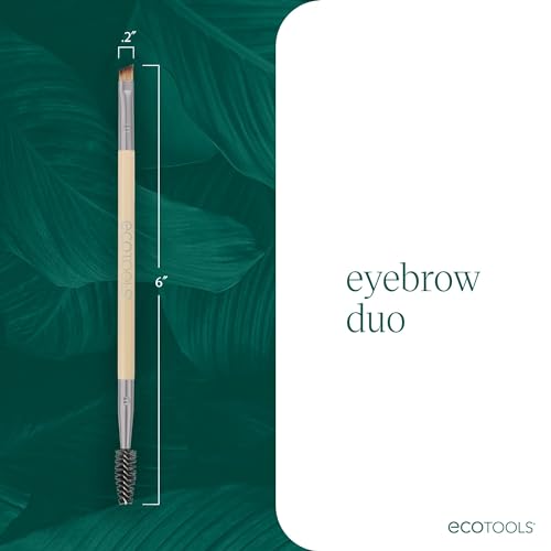 EcoTools Eyebrow Brush Duo - Dual-Ended Spoolie & Angled Brush, 1 Count