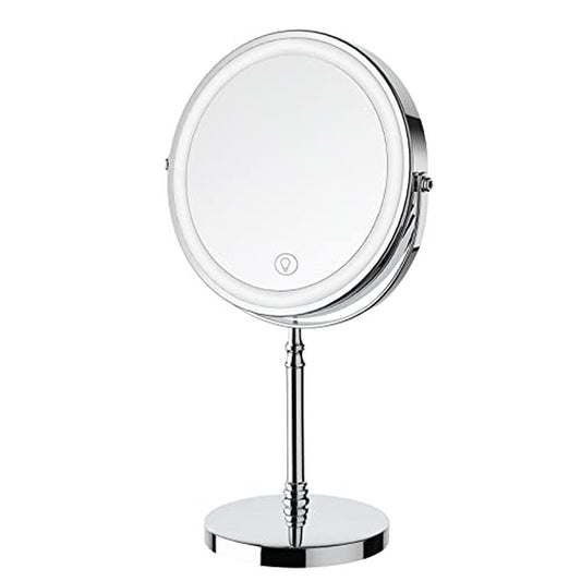DEIOVWXS Makeup Mirror, 3000mAh Rechargeable Double-Sided Magnifying Vanity Mirror with 3 Colors, 1X/10X, Adjustable Brightness, Gift for Mom, Mothers Day, Women, Wife, Girls, Dorm Room Essential