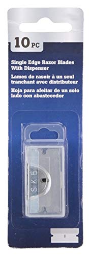 Edward Tools Utility Razor Blades 20 Pack (10 Count) with Dispenser - SK5 Steel Single Edge for Box Cutters