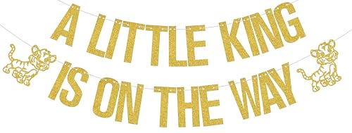 A Little King is on the Way Banner - Lion Baby Shower Decorations