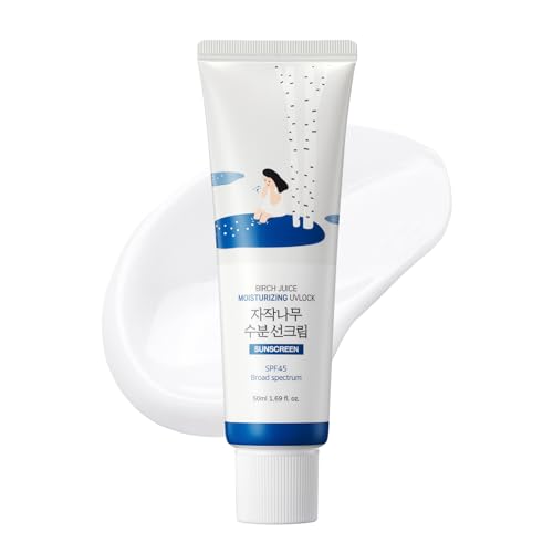 ROUND LAB Birch Juice Moisturizing UV Lock Sunscreen SPF 45, 1.69 Fl Oz