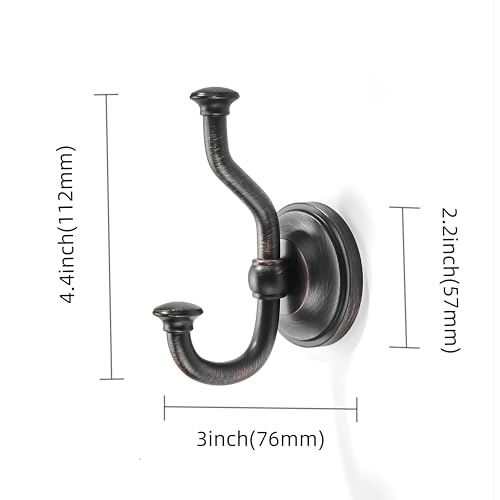 Oil Rubbed Bronze Towel Hooks - Zinc Alloy Wall Mount Coat Rack