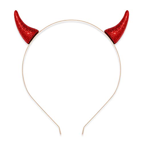 NVENF Glitter 3D Devil Horns Headband for Halloween Costume Party Accessory