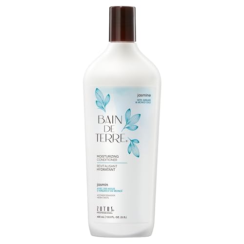 Bain de Terre Jasmine Moisturizing Conditioner 13.5 Fl Oz - Hydrating Argan & Monoi Oil Formula, Vegan & Color-Safe