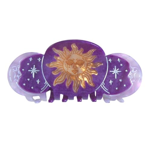 Purple Boho Sun Hair Clip - Stylish Acetate Claw for Women