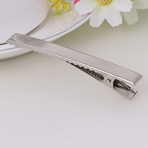 100 Pcs 3.1 Inch Silver Alligator Hair Clips for DIY Styling